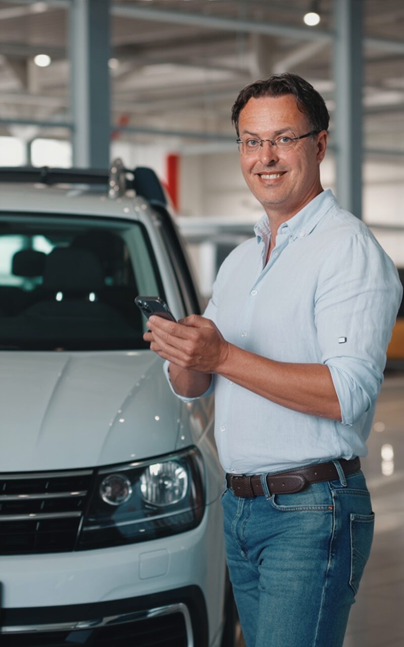 auto Verkoper aan de telefoon